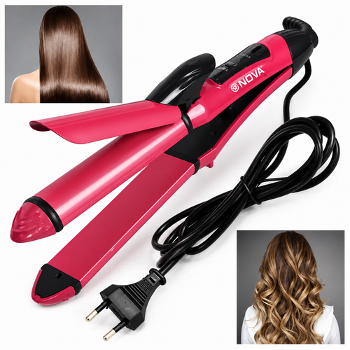 Nova 2 in 1 Hair Curler & Straightener